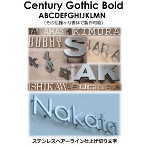 表札　戸建て表札　ステンレス製　５ｍｍ厚　書体【Century Gothic Bold】｜yamato-design