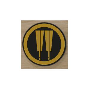 家紋エンブレム20cm　【丸に並び扇】