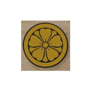 家紋エンブレム5cm 【丸に剣桜】「金色家紋エンブレム・銀色