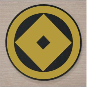 丸に釘抜き　家紋エンブレム 7cm　人気の家紋エンブレム  当店のお勧め商品です。