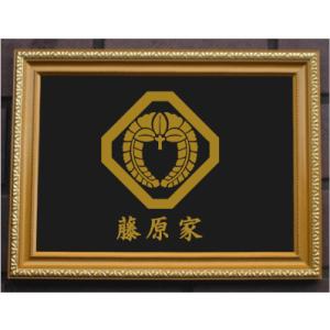 金色額入り家紋【隅切角に上がり藤】 : ヤマトデザインヤフー店 - 通販