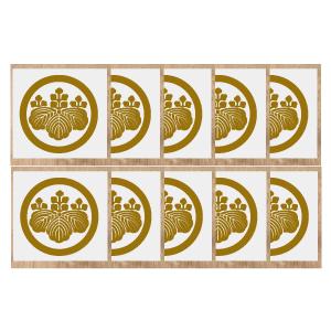 家紋シール１０ｃｍ 10枚入り　【丸に五三の桐】｜yamato-design