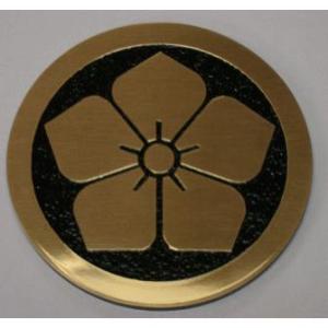 丸に桔梗 8cm 高級家紋エッチングエンブレム
