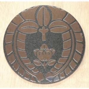 下り藤に橘 8cm 高級家紋エッチングエンブレム