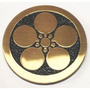 丸に加賀梅鉢 8cm 高級家紋エッチングエンブレム