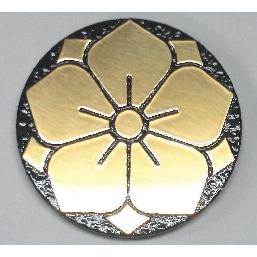 八重桔梗 8cm 高級家紋エッチングエンブレム