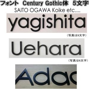切文字表札 英字6文字 艶消し黒色 4mm厚 センチュリーゴシック体