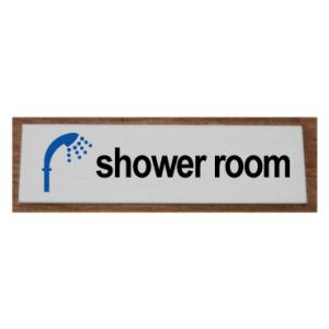 室名札　室名プレート　【200x80】 アクリル白色【文字変更可】室名札　シャワールーム