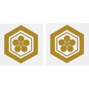 家紋シール 5cm ２枚入り　金色家紋シール・銀色家紋シール・黒色家紋シール　人気の家紋シール１〜２営業日短納期で　