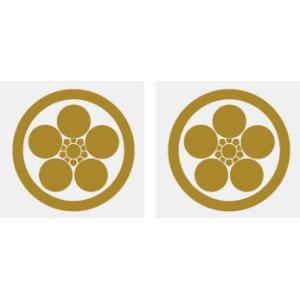 丸に梅鉢　家紋シール 5cm ２枚入り