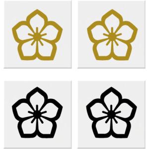 中陰の桔梗　家紋シール 7cm ２枚入り