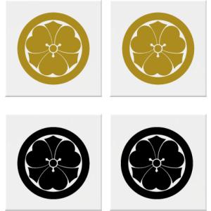 丸に剣片喰　家紋シール 7cm ２枚入り