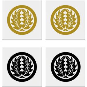 丸に抱き柊　家紋シール 7cm ２枚入り