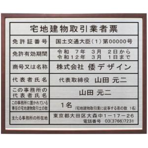【エッチング加工】　宅地建物取引業者票【ステンレスプレート　額入り】おしゃれな業者票