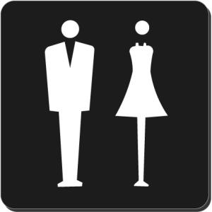 トイレマーク　トイレプレート　アクリル黒色１５０ｍｍ　おしゃれなトイレマーク　安価なプレート