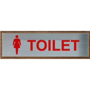 トイレのプレート　ステンレス製20cmx8cm(両面テープ付き)トイレマーク　トイレプレート