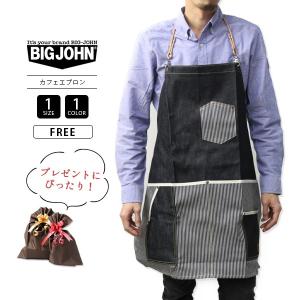 ビッグジョン エプロン BIG JOHN デニムカフェエプロン おしゃれ