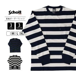 Schott N.Y.C ショット WIDE BORDER POCKET T-SHIRT メンズ ロン Schott N.Y.C ショット WIDE BORDER POCKET T-SHIRT メンズ ロン