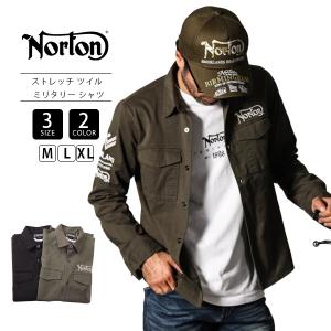 NORTON ノートン ストレッチ ツイル ミリタリー シャツ 231N1502 1223｜yamato-jeans