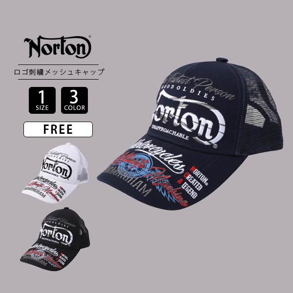 Norton ファッション 服 ノートン キャップ 帽子 ユニオンジャック ロゴラメ 刺繍 メッシュ...