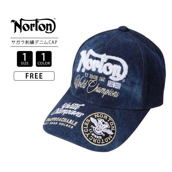 Norton ノートン メンズ キャップ 帽子 サガラ刺しゅう 立体的 ロゴキャップ アメカジ  2...