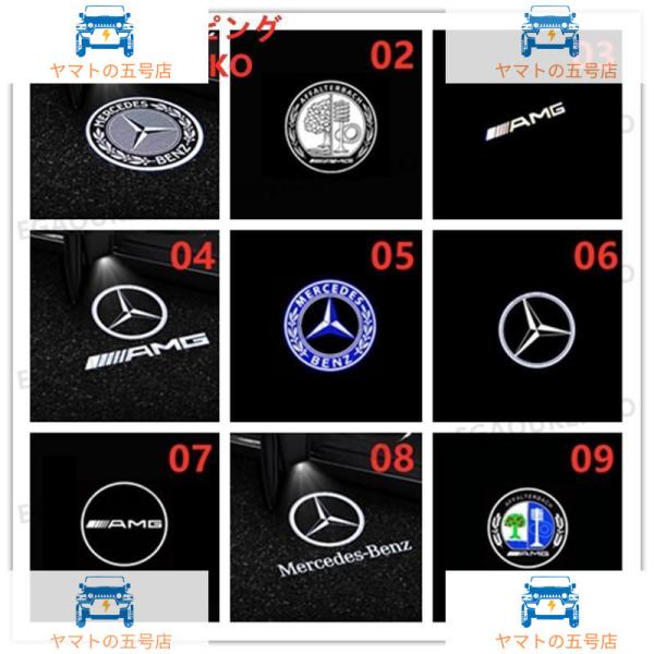 Mercedes Benz AMG ロゴ プロジェクター ドア カーテシランプ シリーズ 純正交換 ...