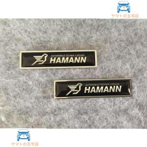 送料無料　28★HAMANN用★2枚セット カーステッカー エンブレム プレート 金属製 フェンダーバッジ シール 強粘着力