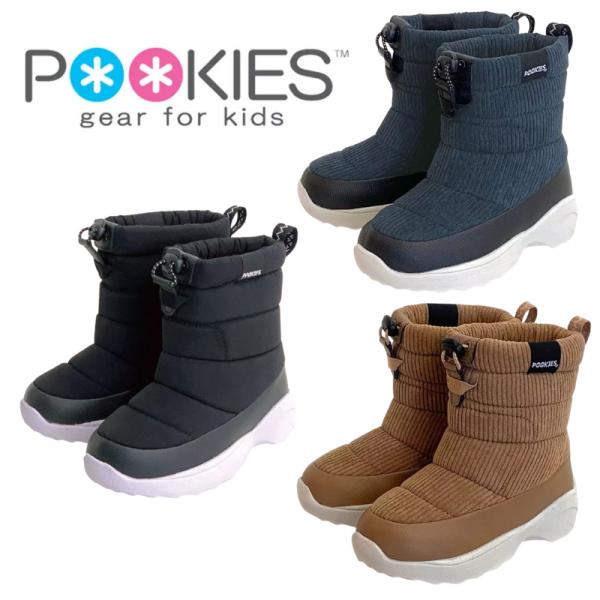 プーキーズ（POOKIES）スノーブーツ PK-M310 モコモコアッパー ジュニア キッズ ウィン...