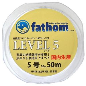 フロロカーボン リーダー 5号 fathom LEVEL5 20lb 50m 色：クリア 日本製 釣り糸 フロロハリス ファゾム｜yamatoayura