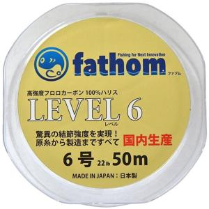 国産 フロロカーボン リーダー・ハリス 6号 fathom LEVEL6 22lb フロロハリス 50m 色：クリア ファゾム｜yamatoayura