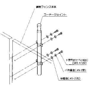 フェンス　エクステリア　四国化成鋳物フェンス　Ｔ60用　コーナージョイント　1セット　全型共通