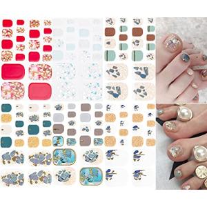 NAILDOKI 6種類 損傷のない 足の爪 ネイルシール ネイルステッカー ネイルラップ ネイルアクセサリー リアルネイルジェールステッカー 女性