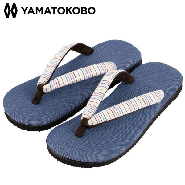 雪駄 日本製 サンダル 草履 履きやすい デニム風紙布 阿波しじら織り・横縞花緒 レディース R15...