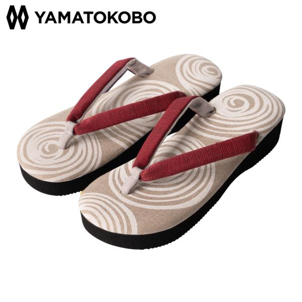 雪駄 日本製 ウズ模様 EVA底 約3.5cmヒール レディース R434