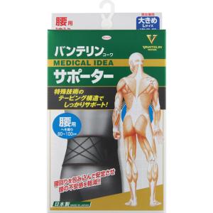 バンテリンサポーター 腰椎コルセット 大きめ Lサイズ ブルーグレー