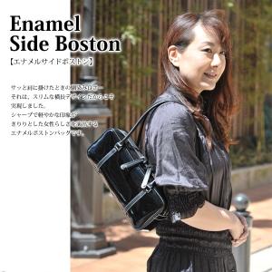 濱野皮革工藝 エナメル セレブミニボストン 銀座大和屋 HAMANO 濱野