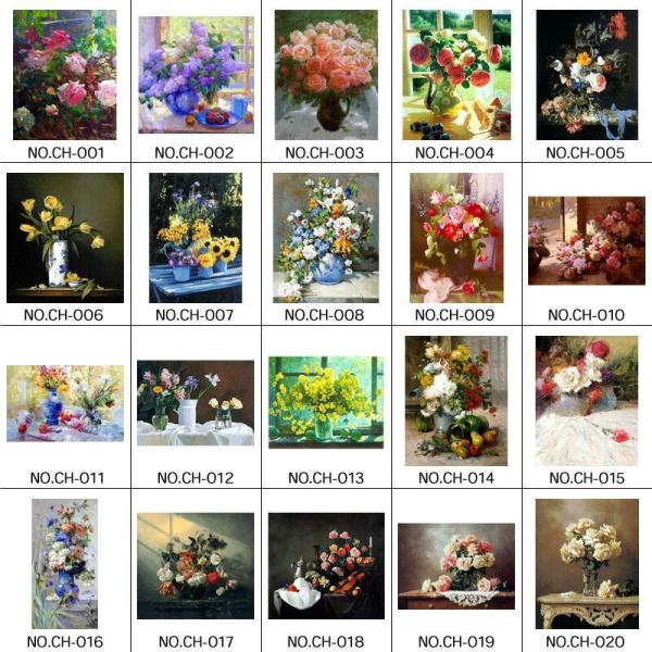 送料無料カタログからの油絵制作花の絵F8号