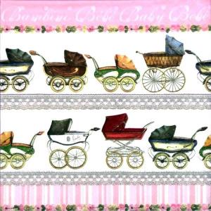 手芸用品 デコパージュ ペーパーナプキン デコパージュ用 ペーパー ペーパーナフキン　乳母車・Bambino