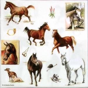 手芸用品 デコパージュ ペーパーナプキン デコパージュ用 ペーパー ペーパーナフキン　Horse World