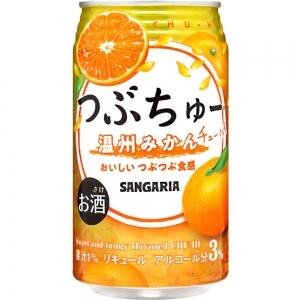 サンガリア つぶちゅー 温州みかん 340ml 3度 24本入り【5,000円以上送料無料】【ケース...