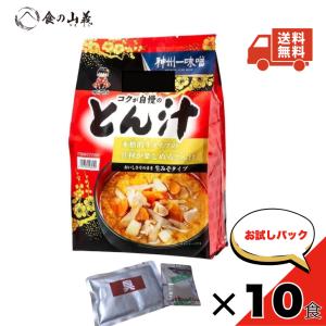 訳あり 神州一味噌 豚汁 10袋セット 個包装 生みそタイプ 即席みそ汁 送料無料