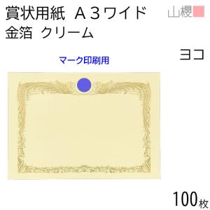 山櫻（YAMAZAKURA） [ケース販売] 賞状用紙 B4ワイド 縦長 クリームCoC