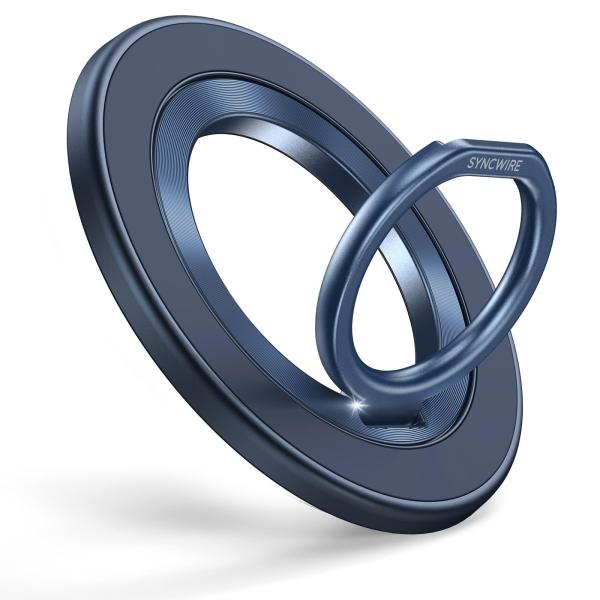 NEWチタンブルー Syncwire MagSafe リング - 両面マグネット スマホリング 超?...