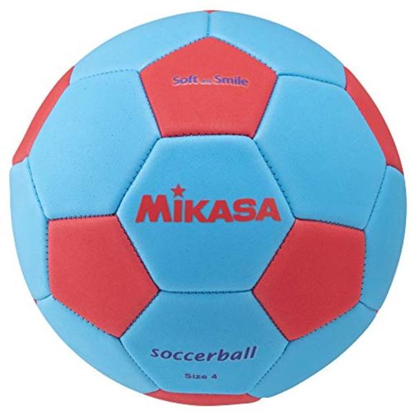 ミカサ(MIKASA) スマイルサッカーボール 4号(小学生向け)マシン縫い ブルー/レッド STP...