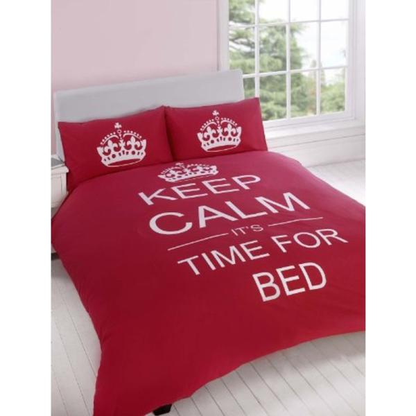 英国雑貨KEEP CALM Its Time For Bed 嬉しいリバーシブル クラウン柄 ベッド...