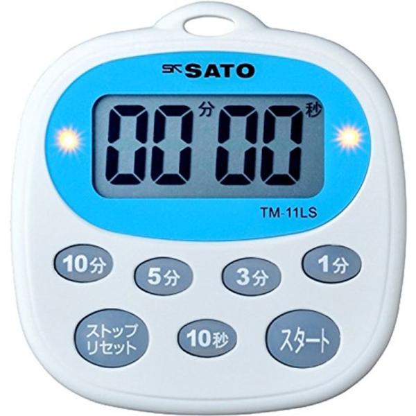 佐藤計量器(SATO) タイマー マグネット付 繰り返し機能 音・光でお知らせ 3分ボタン TM-1...