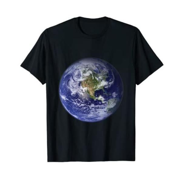 Earth Planet フラットアース 北米 地球儀 宇宙雲 Tシャツ