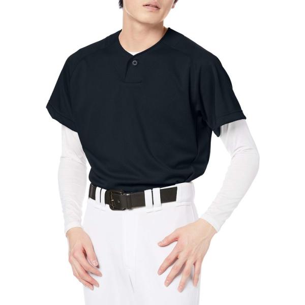エスエスケイ 野球ユニフォーム 1ボタンベースボールTシャツ メンズ ブラック (90) 日本 XO...