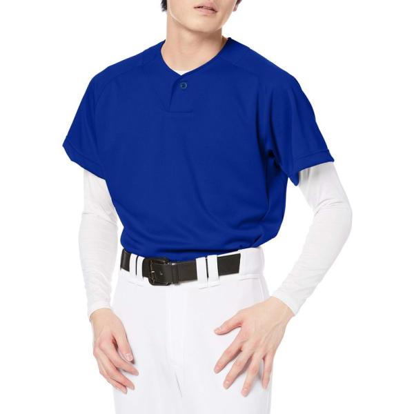 エスエスケイ 野球ユニフォーム 1ボタンベースボールTシャツ メンズ Dブルー (63) 日本 S ...