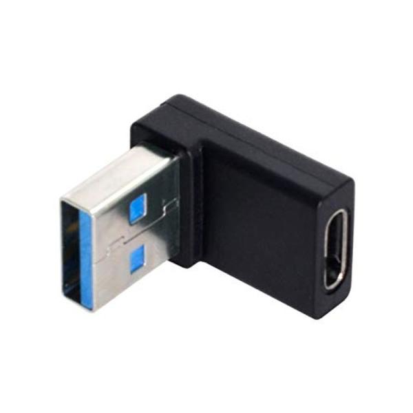Cablecc左向きUSB-C USB 3.1タイプCオス-メスラップトップ用スリーブ付き延長データ...